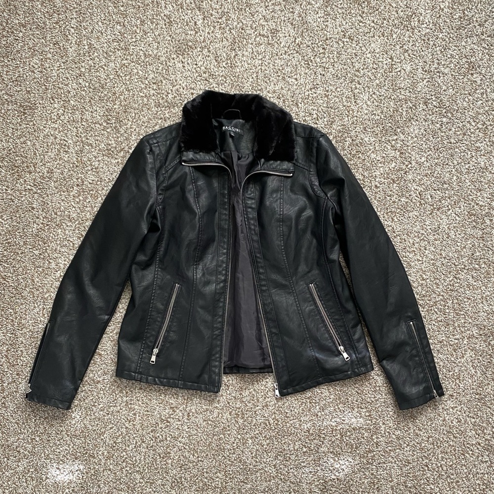 Baccini Faux Leather Jacket. Size S.